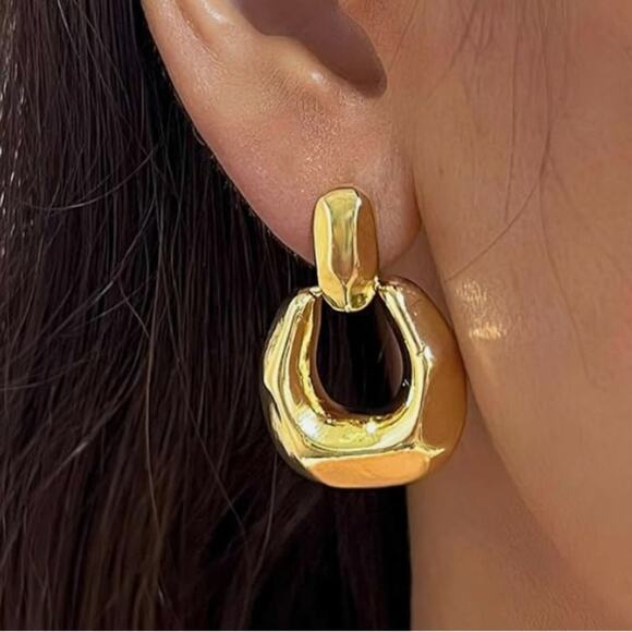 Chunky Gold Earrings - Picture 3 of 3